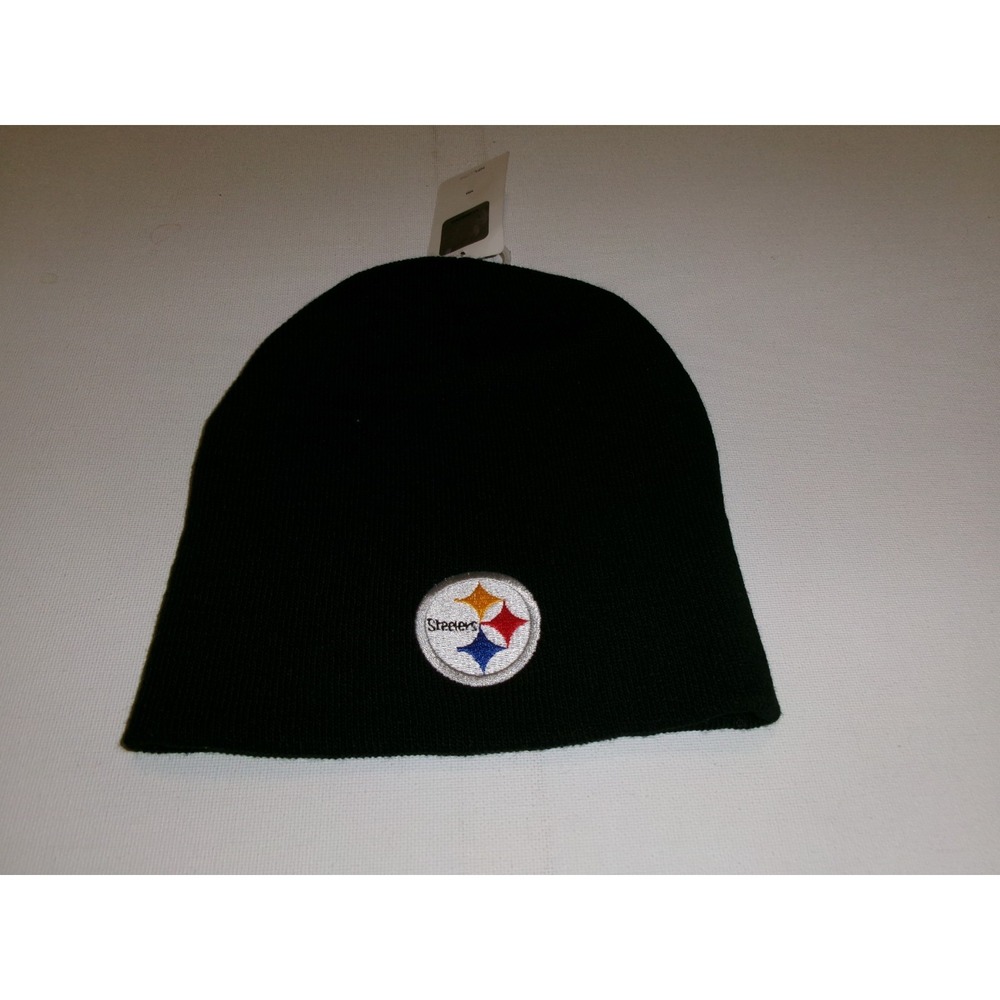 PITTSBURGH STEELERS KNIT BEANIE TOBOGGAN Y2K 00s HAT CAP VINTAGE DEAD BK